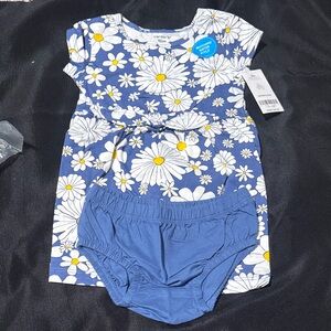 Carter's Blue and White Floral Diaper Cover Set